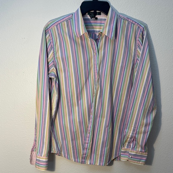 Ralph Lauren Pastel Striped Women’s Shirt size L - Picture 1 of 3